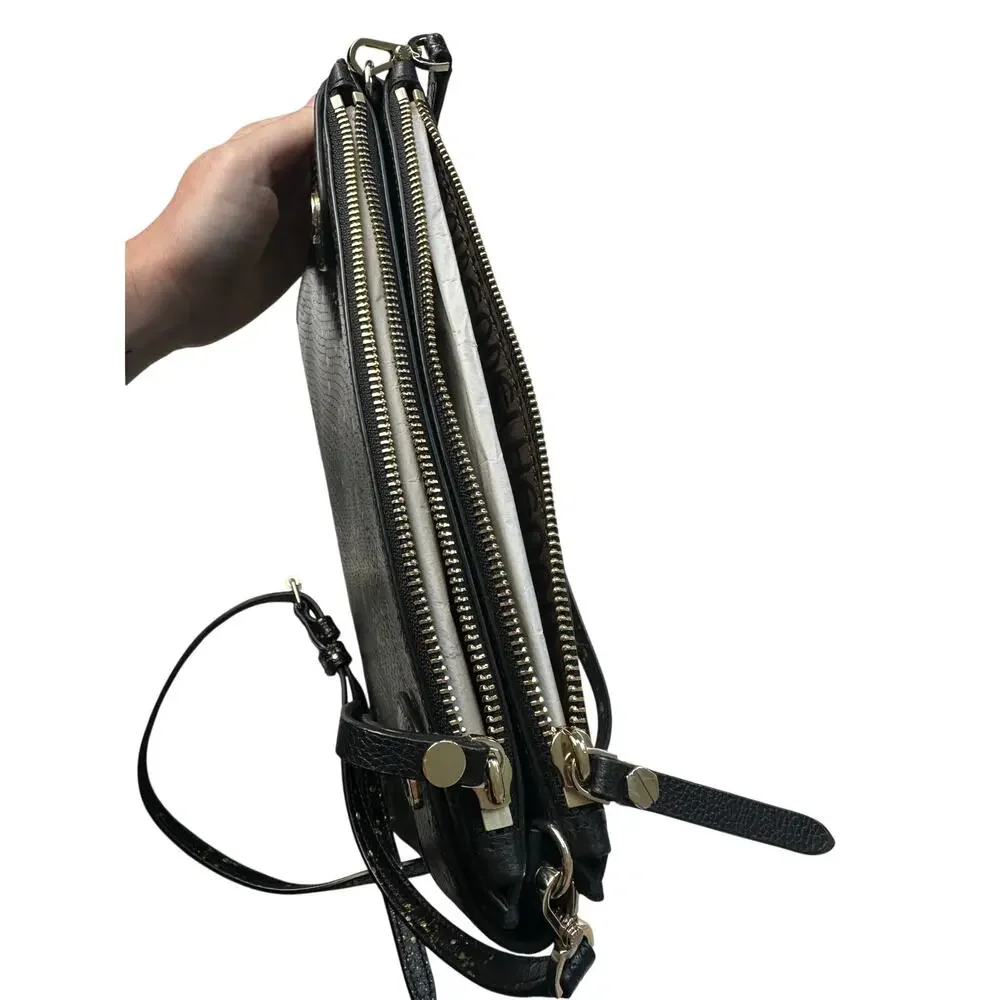 Henri‎ Bendel Divine Splatter Snake Crossbody Women OS Black NWOT Rare Leather
